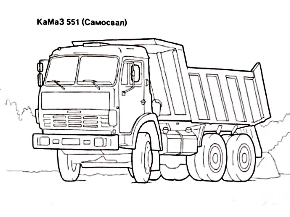 Раскраски с грузовиками - распечатать бесплатно